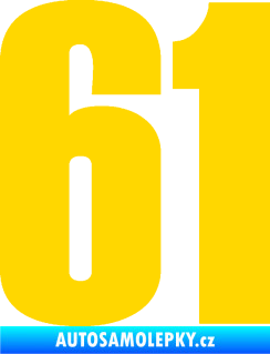 Samolepka Startovní číslo 61 typ 2 jasně žlutá