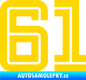 Samolepka Startovní číslo 61 typ 7 jasně žlutá