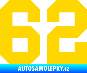 Samolepka Startovní číslo 62 jasně žlutá