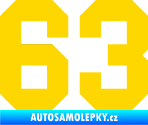 Samolepka Startovní číslo 63 jasně žlutá