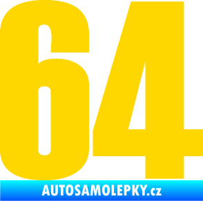 Samolepka Startovní číslo 64 typ 2    jasně žlutá