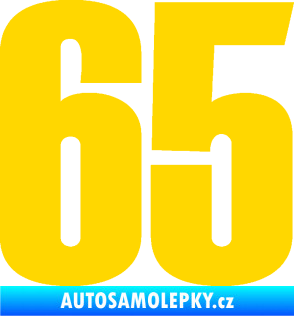Samolepka Startovní číslo 65 typ 2     jasně žlutá