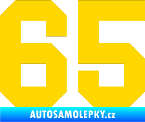 Samolepka Startovní číslo 65 jasně žlutá