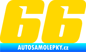 Samolepka Startovní číslo 66 typ 6 jasně žlutá