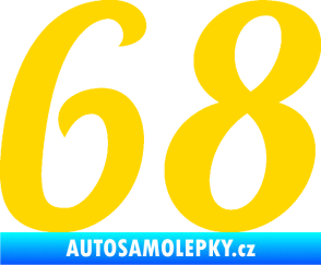 Samolepka Startovní číslo 68 typ 3 jasně žlutá