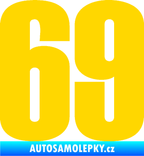 Samolepka Startovní číslo 69 typ 2        jasně žlutá
