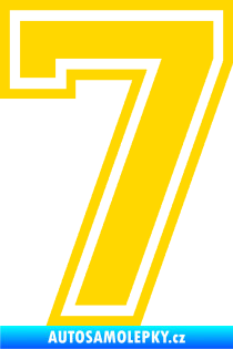 Samolepka Startovní číslo 7 typ 4 jasně žlutá