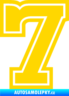 Samolepka Startovní číslo 7 typ 5 jasně žlutá