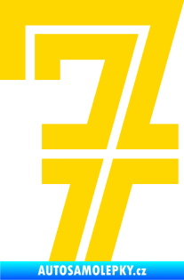 Samolepka Startovní číslo 7 typ 7 jasně žlutá