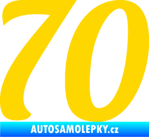 Samolepka Startovní číslo 70 typ 3  jasně žlutá