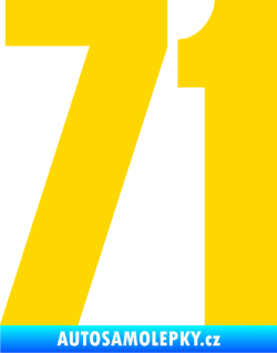 Samolepka Startovní číslo 71 typ 2  jasně žlutá