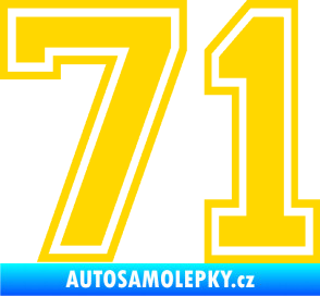 Samolepka Startovní číslo 71 typ 4 jasně žlutá