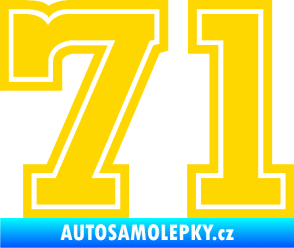 Samolepka Startovní číslo 71 typ 5 jasně žlutá