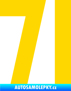 Samolepka Startovní číslo 71 jasně žlutá