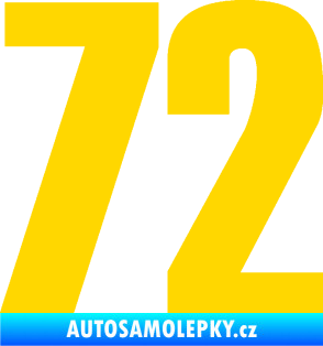 Samolepka Startovní číslo 72 typ 2   jasně žlutá
