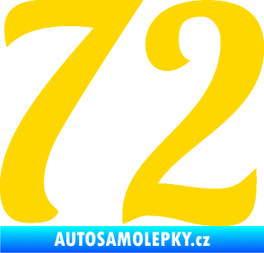 Samolepka Startovní číslo 72 typ 3   jasně žlutá