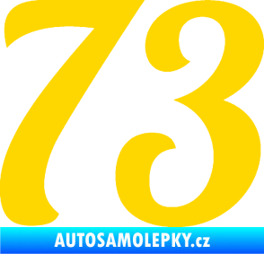 Samolepka Startovní číslo 73 typ 3   jasně žlutá