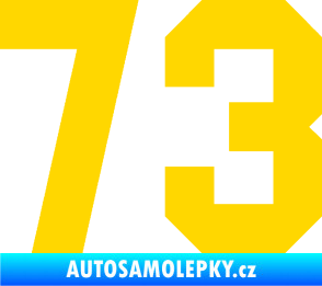 Samolepka Startovní číslo 73 jasně žlutá