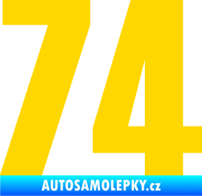 Samolepka Startovní číslo 74 typ 2     jasně žlutá