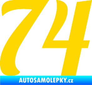 Samolepka Startovní číslo 74 typ 3   jasně žlutá