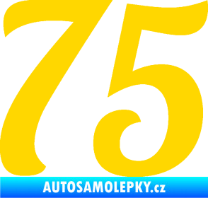 Samolepka Startovní číslo 75 typ 3   jasně žlutá