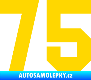 Samolepka Startovní číslo 75 jasně žlutá