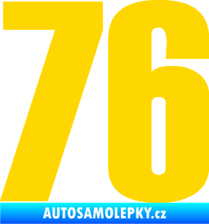 Samolepka Startovní číslo 76 typ 2       jasně žlutá