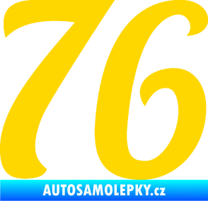 Samolepka Startovní číslo 76 typ 3   jasně žlutá