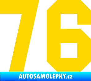 Samolepka Startovní číslo 76 jasně žlutá