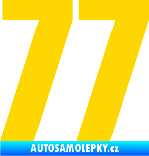 Samolepka Startovní číslo 77 typ 2        jasně žlutá
