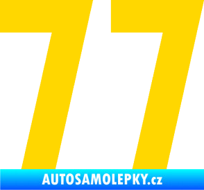 Samolepka Startovní číslo 77 jasně žlutá