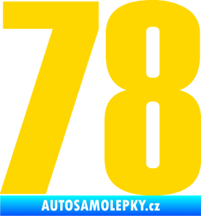 Samolepka Startovní číslo 78 typ 2         jasně žlutá