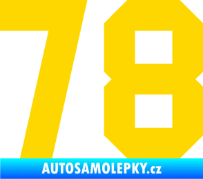 Samolepka Startovní číslo 78 jasně žlutá