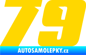 Samolepka Startovní číslo 79 typ 6 jasně žlutá