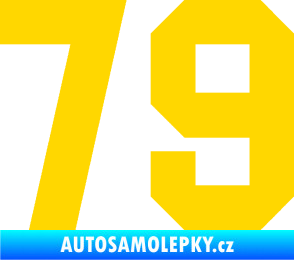 Samolepka Startovní číslo 79 jasně žlutá