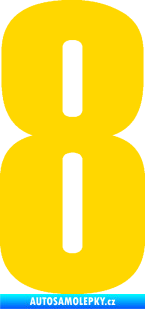 Samolepka Startovní číslo 8 typ 2      jasně žlutá