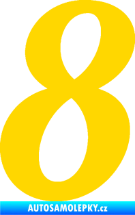 Samolepka Startovní číslo 8 typ 3 jasně žlutá