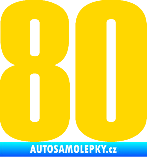Samolepka Startovní číslo 80 typ 2           jasně žlutá
