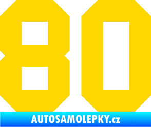 Samolepka Startovní číslo 80 jasně žlutá