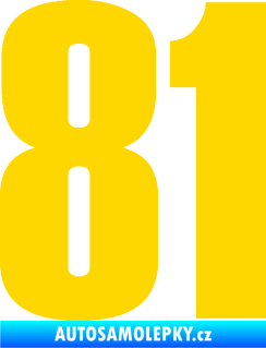 Samolepka Startovní číslo 81 typ 2 jasně žlutá
