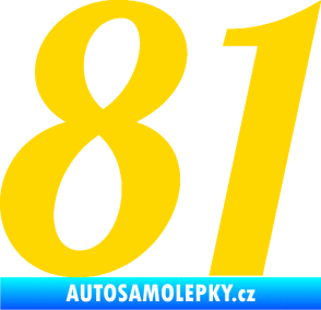Samolepka Startovní číslo 81 typ 3   jasně žlutá