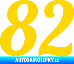 Samolepka Startovní číslo 82 typ 3   jasně žlutá