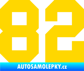 Samolepka Startovní číslo 82 jasně žlutá