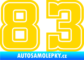 Samolepka Startovní číslo 83 typ 5 jasně žlutá