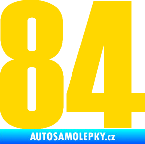 Samolepka Startovní číslo 84 typ 2    jasně žlutá
