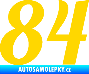Samolepka Startovní číslo 84 typ 3  jasně žlutá
