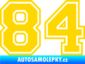 Samolepka Startovní číslo 84 typ 4 jasně žlutá