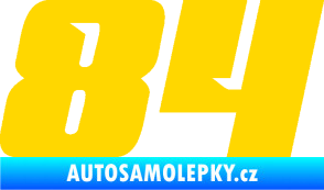 Samolepka Startovní číslo 84 typ 6 jasně žlutá