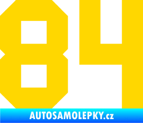 Samolepka Startovní číslo 84 jasně žlutá