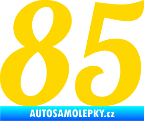 Samolepka Startovní číslo 85 typ 3   jasně žlutá